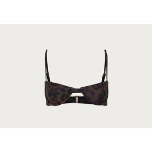 SAME Los Angeles Leopard Underwire Bikini Top Size M Brown Animal Print